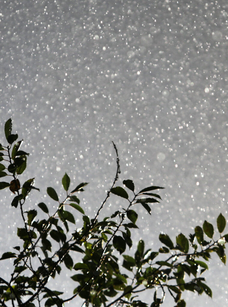 Hailstones in the sky