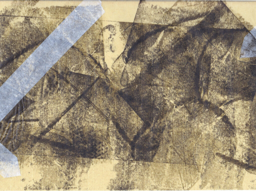 Abstract shapes in a monoprint