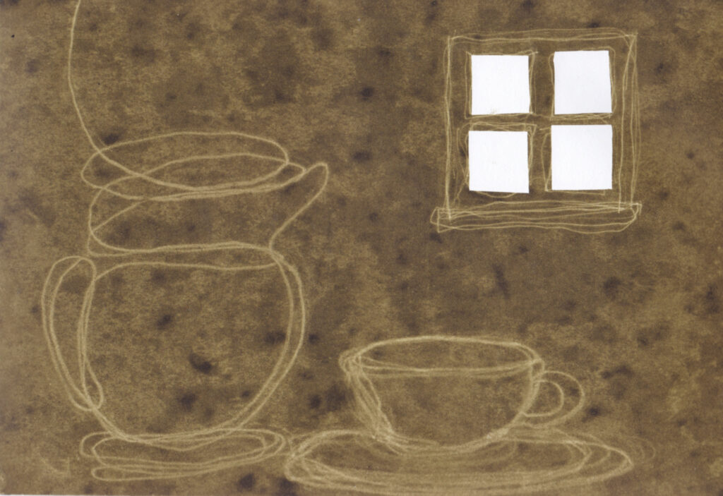 Print of a cup, jug and window